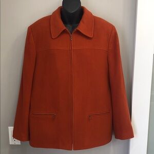 Lindor Wool & Cashmere Blend Jacket – Women’s Size 12 – Burnt Orange/Rust